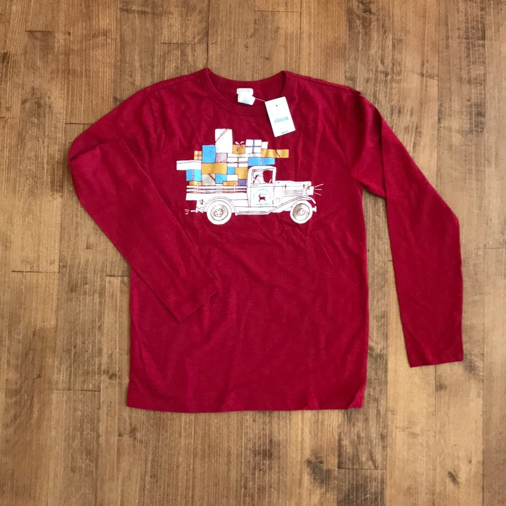 NWT Boys CrewCuts Long Sleeve Christmas Tee.